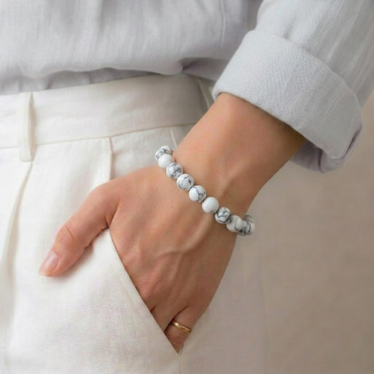 Natural Howlite Bracelet for Calm & Patience