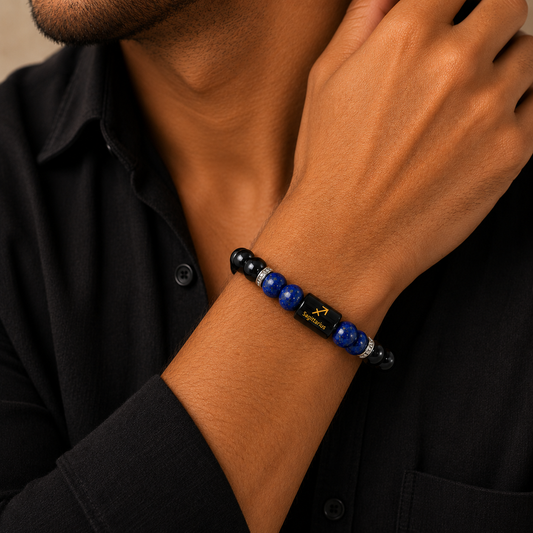 Sagittarius Zodiac Bracelet worn on wrist - lifestyle shot