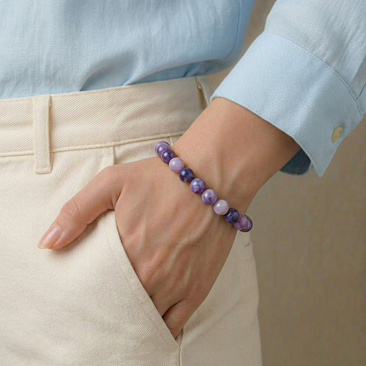 Natural Lepidolite Bracelet for Calm & Emotional Balance