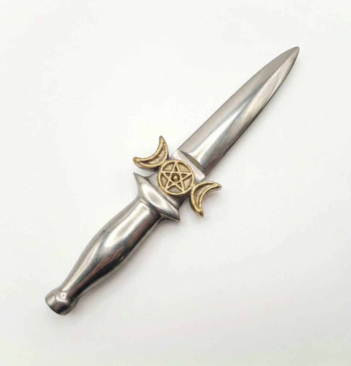 Aluminum Athame Knife with Triple Moon Symbol – 7 Inch