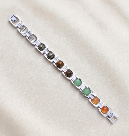 Metal Money Magnet Bracelet (Dhan Yog) – Silver