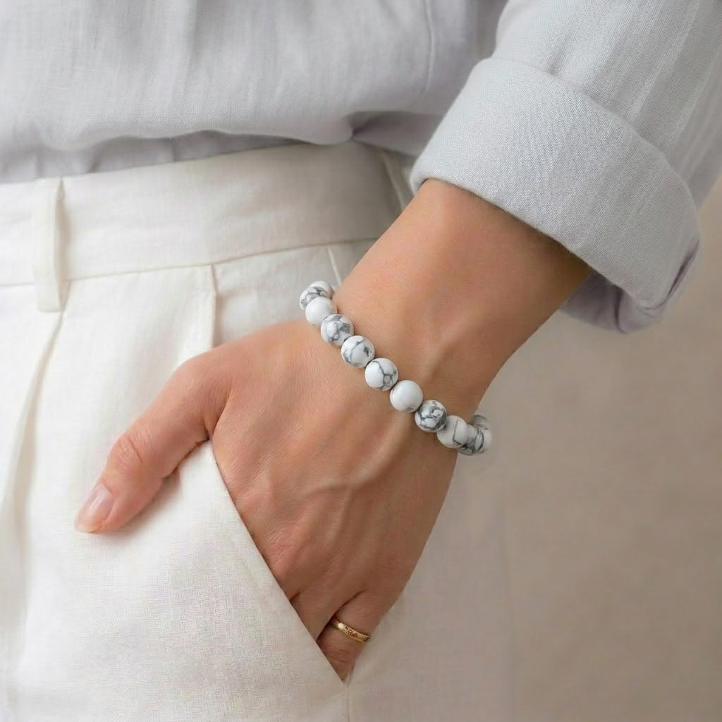 Natural Howlite Bracelet for Calm & Patience