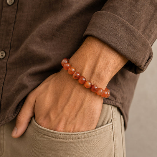 Natural Carnelian Bracelet for Energy & Motivation