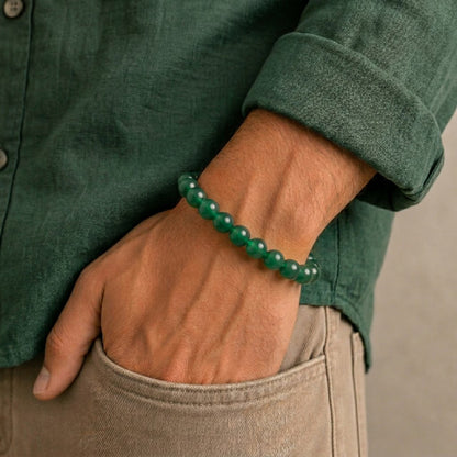 Natural Green Jade Bracelet for Luck & Prosperity