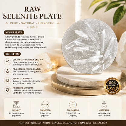 Raw Selenite Plate included free with Aquarius Bracelet