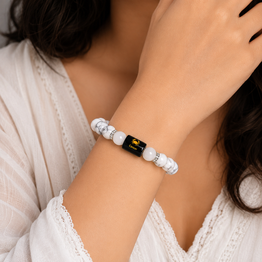 Cancer Zodiac Bracelet worn on wrist - lifestyle shot