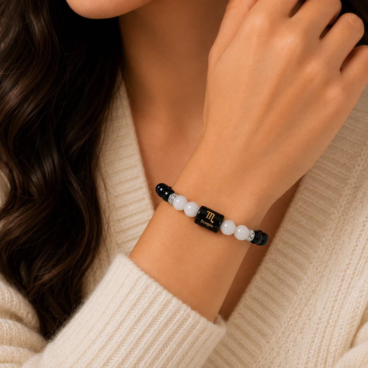 Scorpio Zodiac Bracelet worn on wrist - lifestyle shot