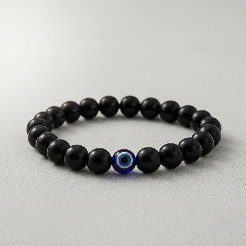 Evil Eye & Black Tourmaline Protection Bracelet