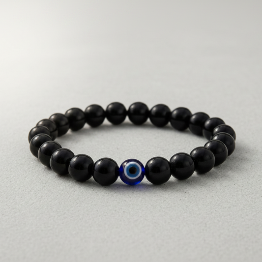 Evil Eye & Black Tourmaline Protection Bracelet
