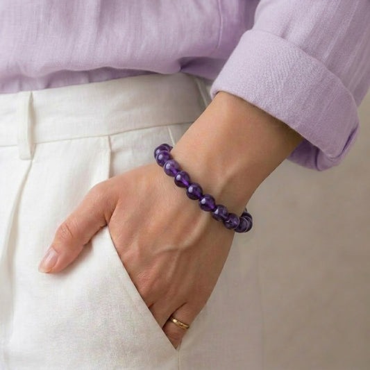 Natural Amethyst Bracelet for Calm & Stress Relief