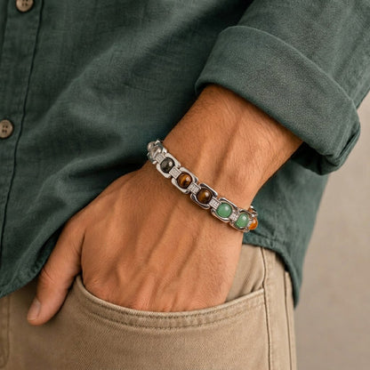 Metal Money Magnet Bracelet (Dhan Yog) – Silver