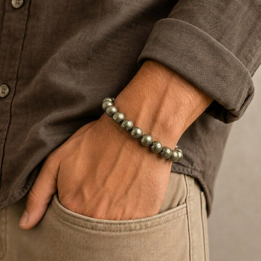 Natural Pyrite Bracelet for Wealth & Success