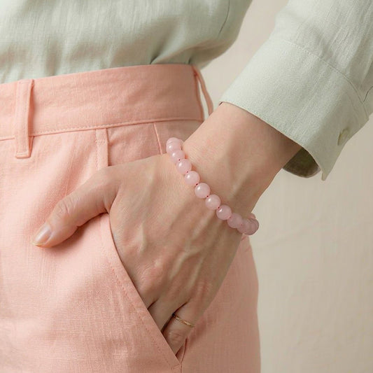 Natural Rose Quartz Bracelet for Love & Healing