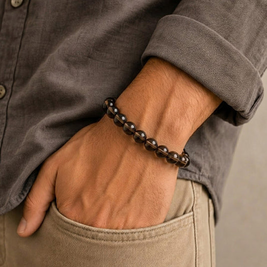 Natural Smoky Quartz Bracelet for Grounding