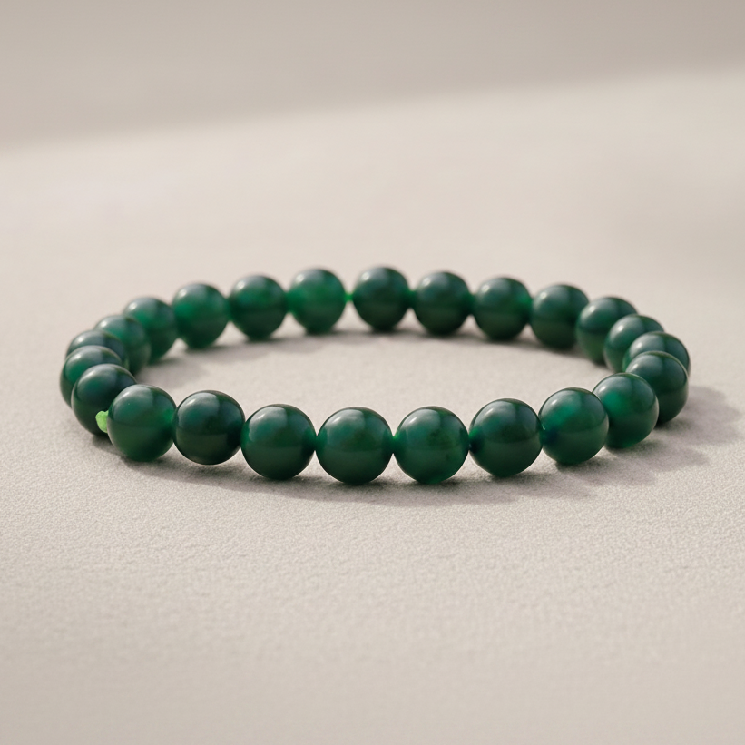 Natural Green Jade Bracelet for Luck & Prosperity