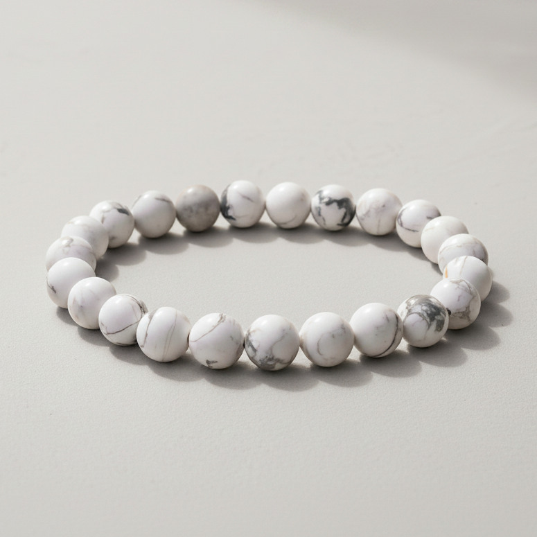 Natural Howlite Bracelet for Calm & Patience