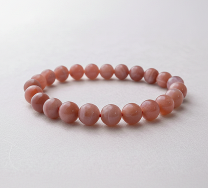 Natural Peach Moonstone Bracelet for Emotional Healing