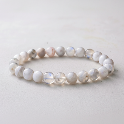 Natural Rainbow Moonstone Bracelet for Intuition