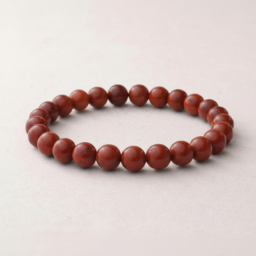 Natural Red Jasper Bracelet for Grounding & Strength