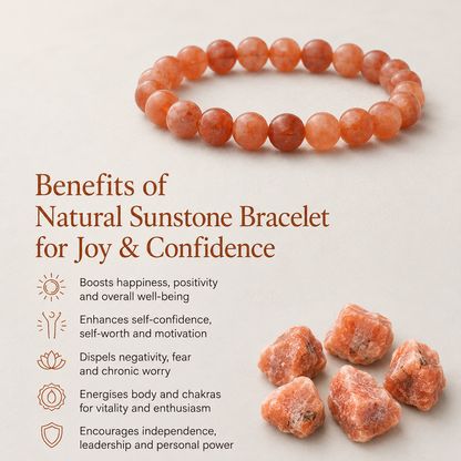 Natural Sunstone Bracelet for Joy & Confidence