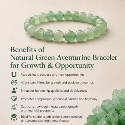 Natural Green Aventurine Bracelet for Growth & Opportunity