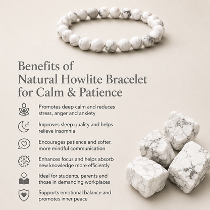 Natural Howlite Bracelet for Calm & Patience